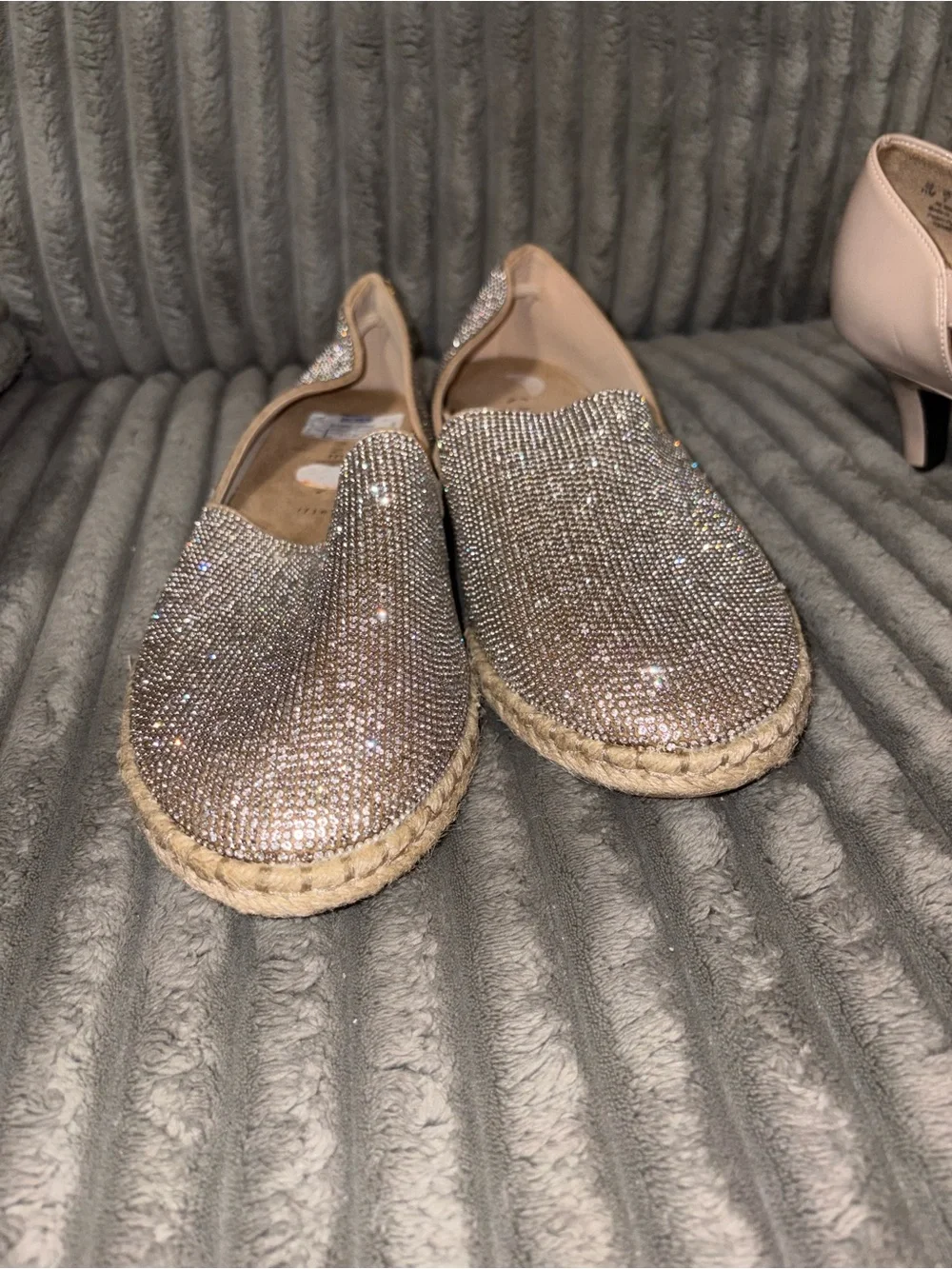 Anne Klein Metallic Rose Espadrille Slip-Ons